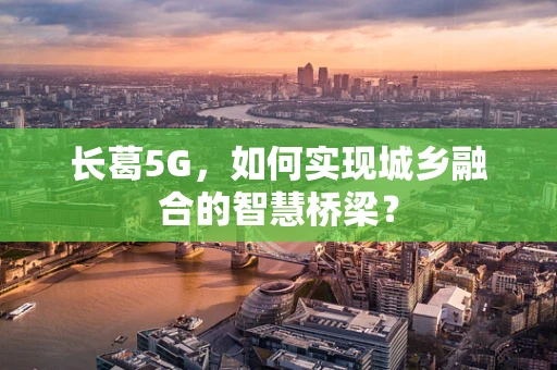 长葛5G，如何实现城乡融合的智慧桥梁？